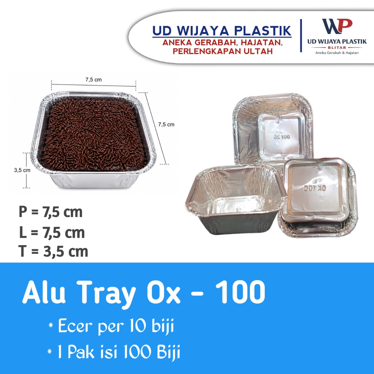 LID ALU TRAY OX-100
