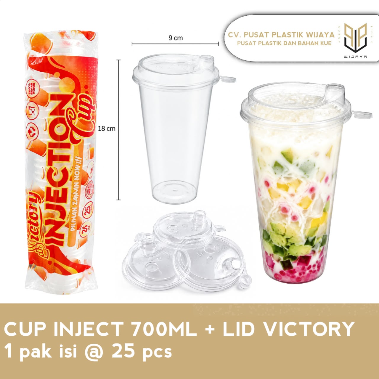 CUP INJECT 700ML + LID VICT