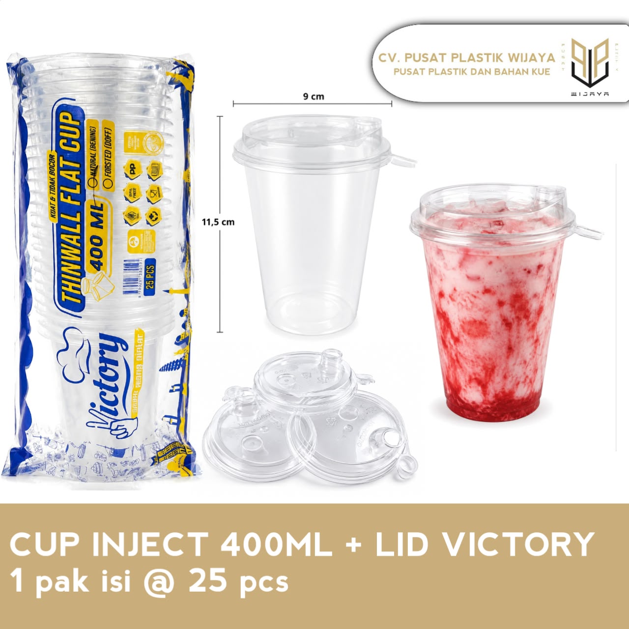 CUP INJECT 400ML + LID VICT
