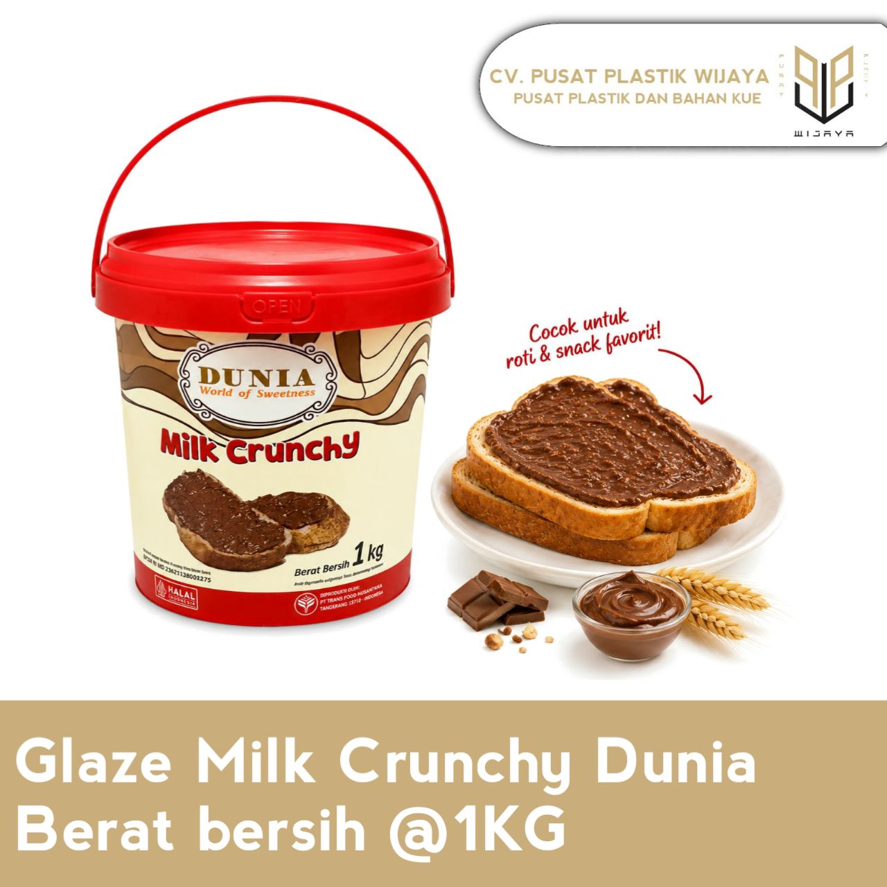 GLAZE MILK CRUNCHY DUNIA 1KG