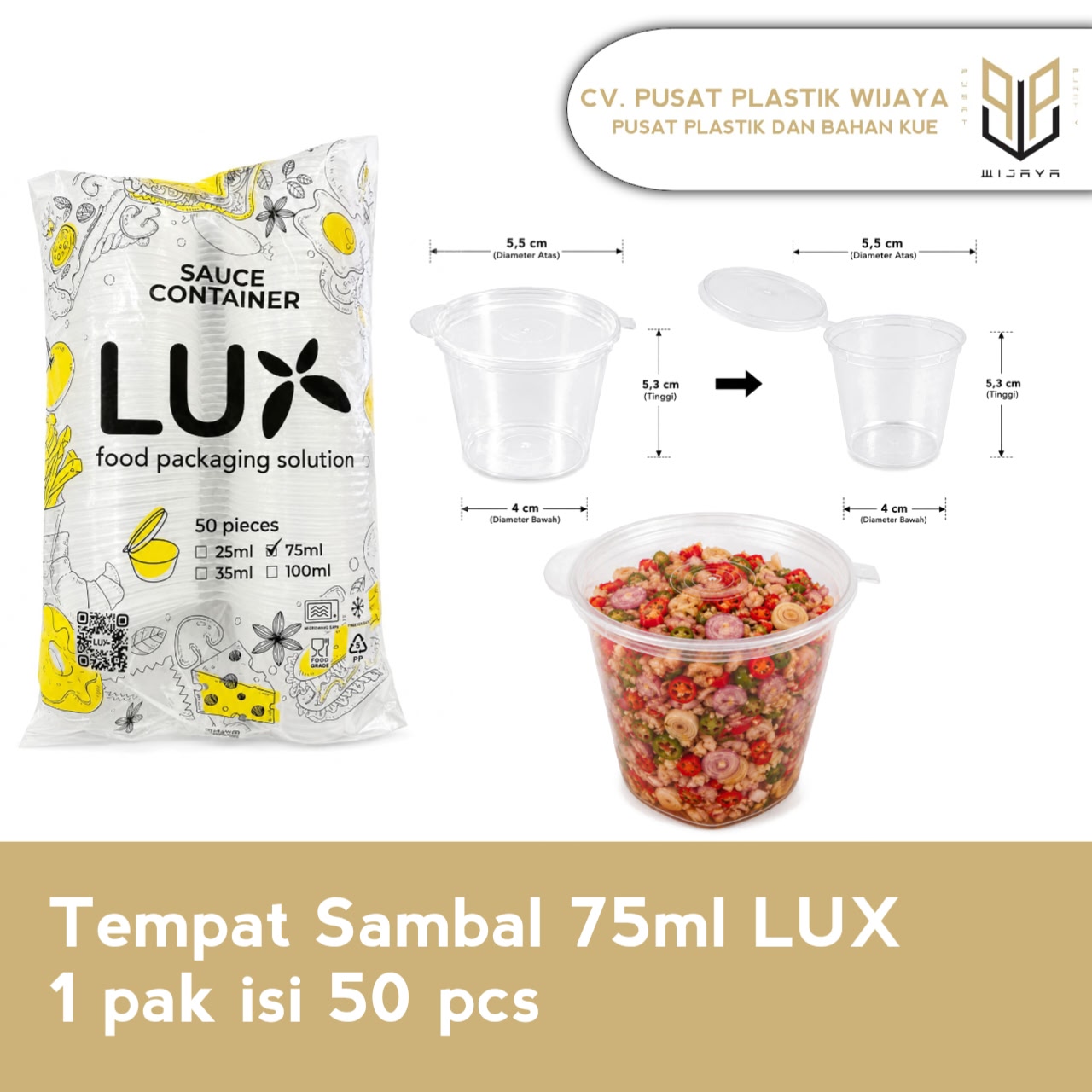 CUP SAMBAL 75ML LUX