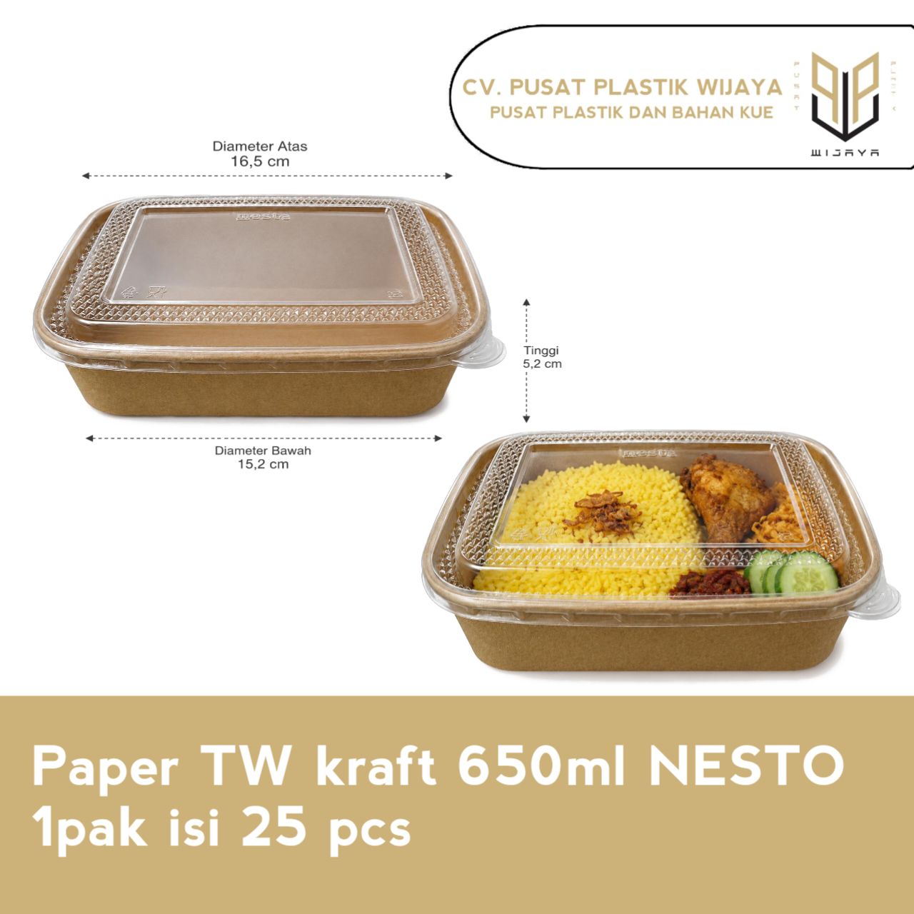PPR TW KRAFT 650ML NESTO + LID