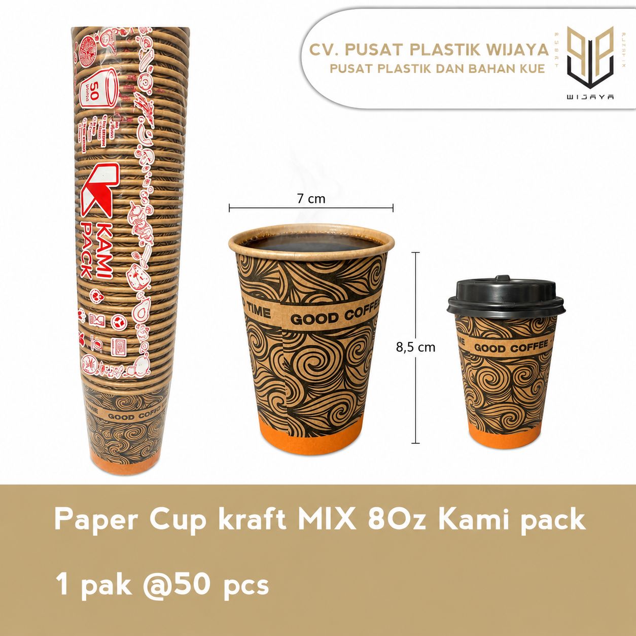 PPR CUP KRAFT 8 MIX KAMI