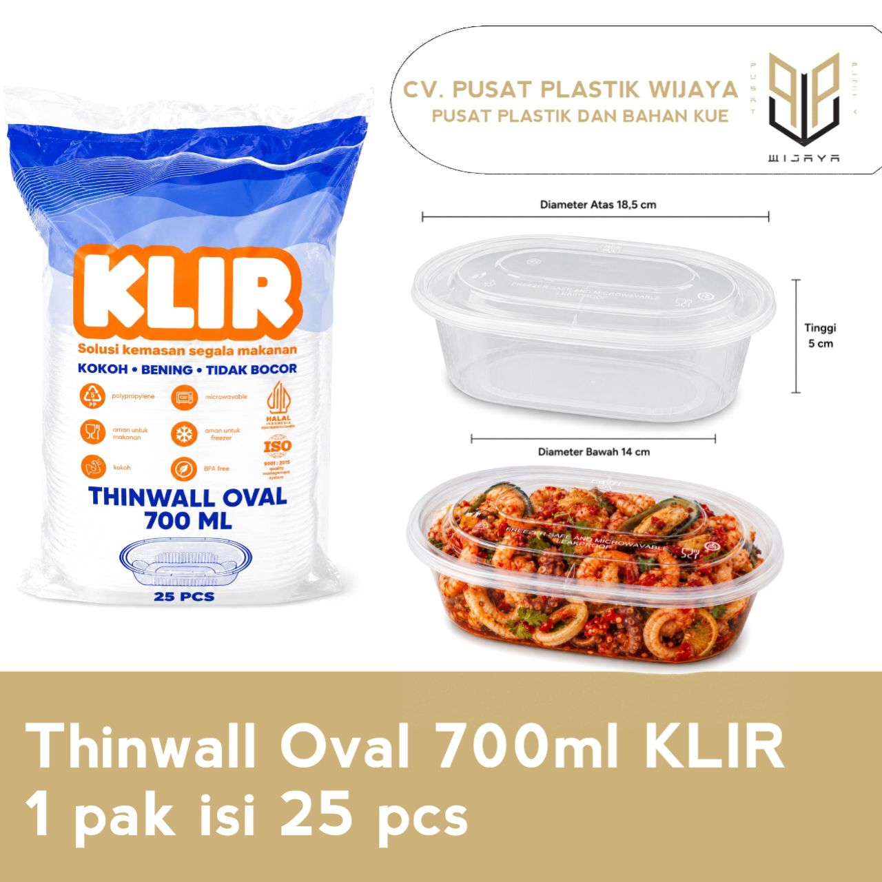 TW OVAL 700ML KLIR