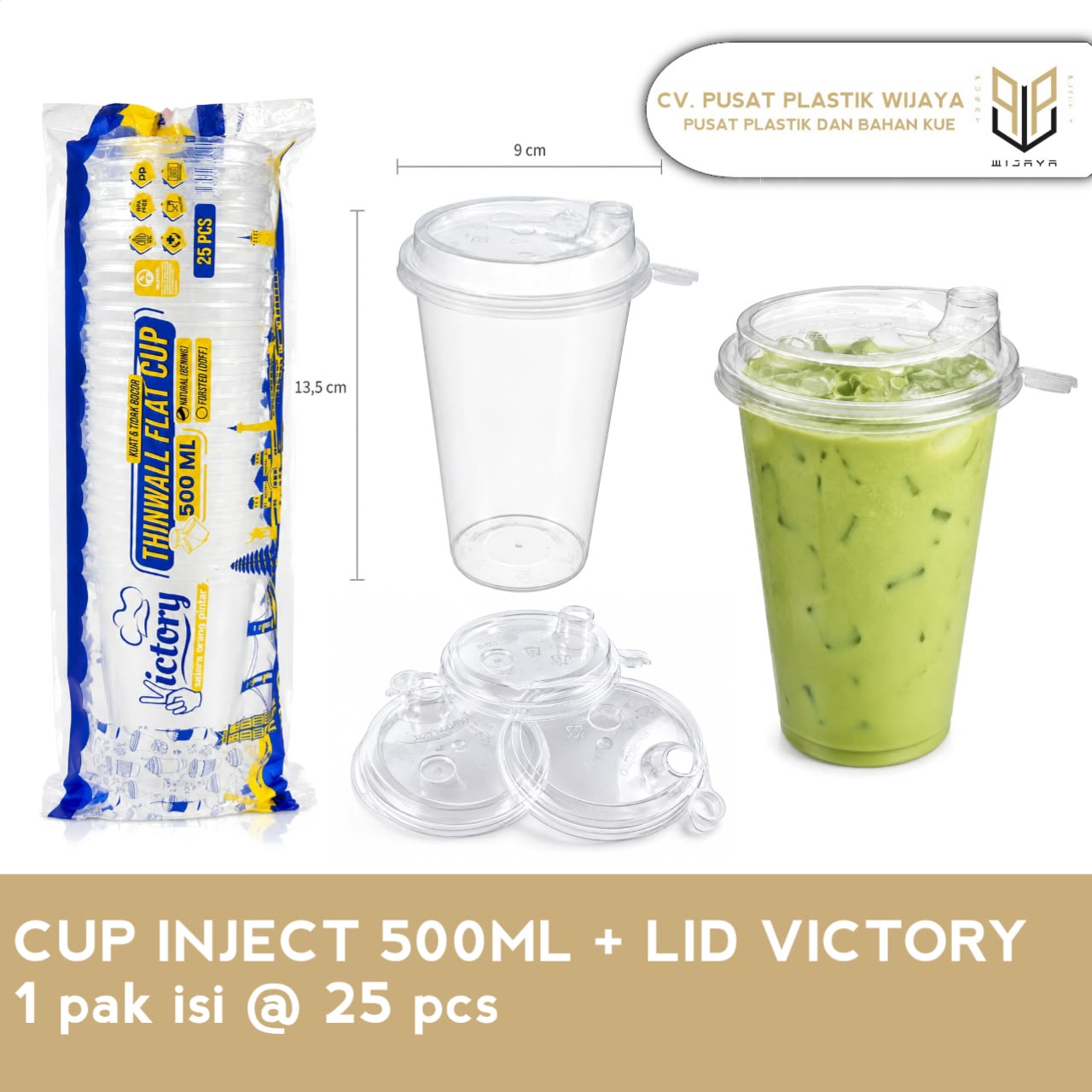 CUP INJECT 500ML + LID VICT