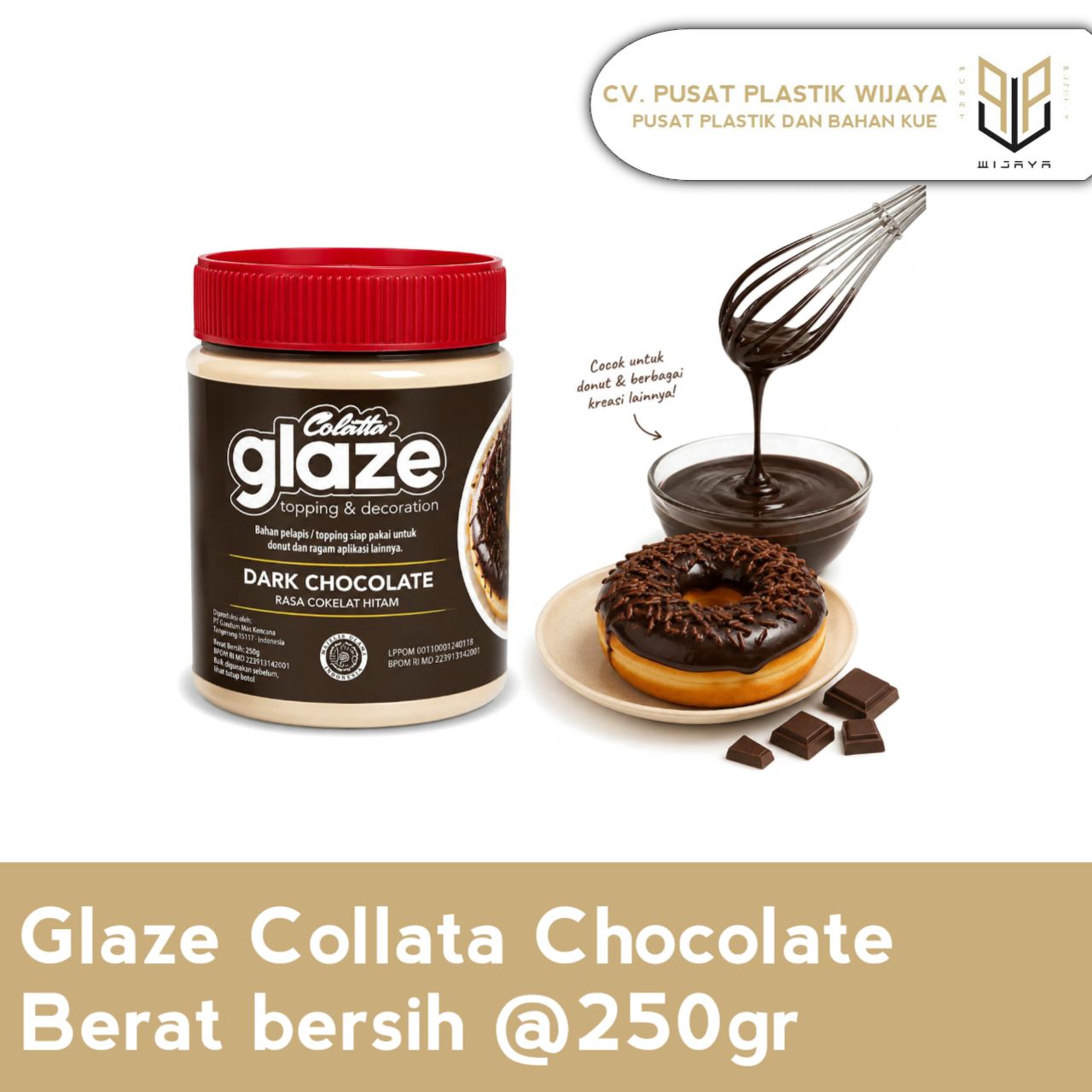 GLAZE COLATA DARK COKLAT 250GR